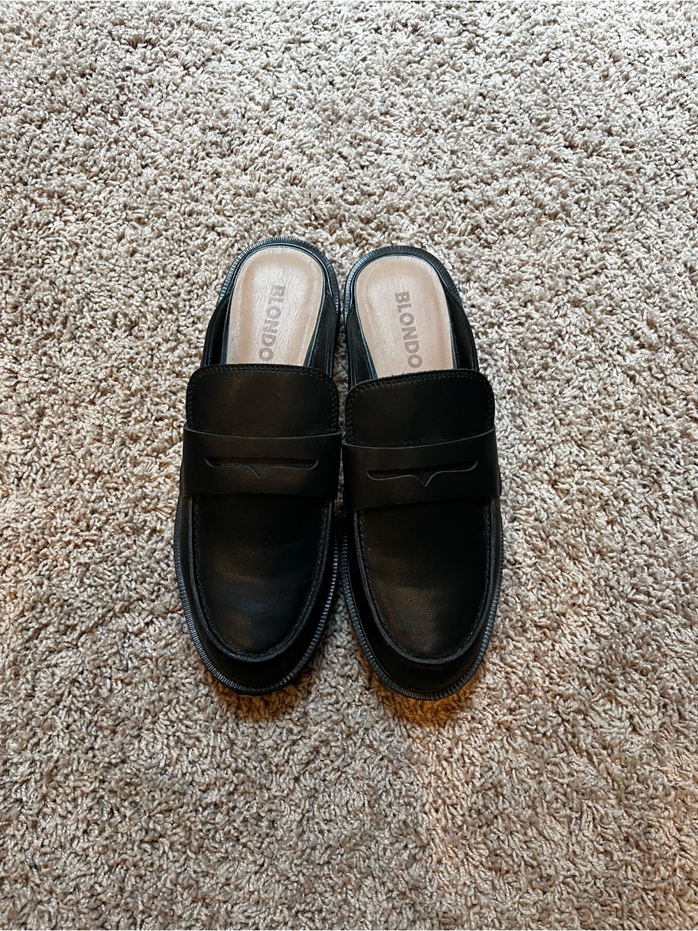 Blondo Size 8 Black Water Resistant Penny Loafer Mules New Without Tags